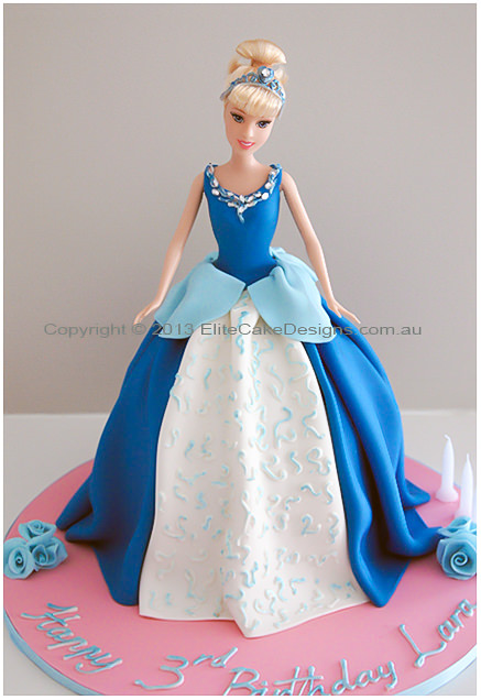 Cinderella blue dress cake